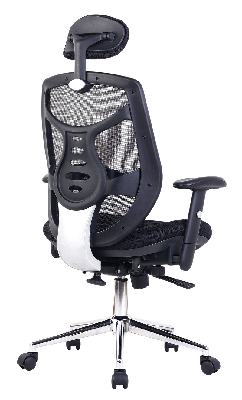 AVANSYS Polaris High Back Mesh Executive Armchair with Headrest & Chrome Base - Black