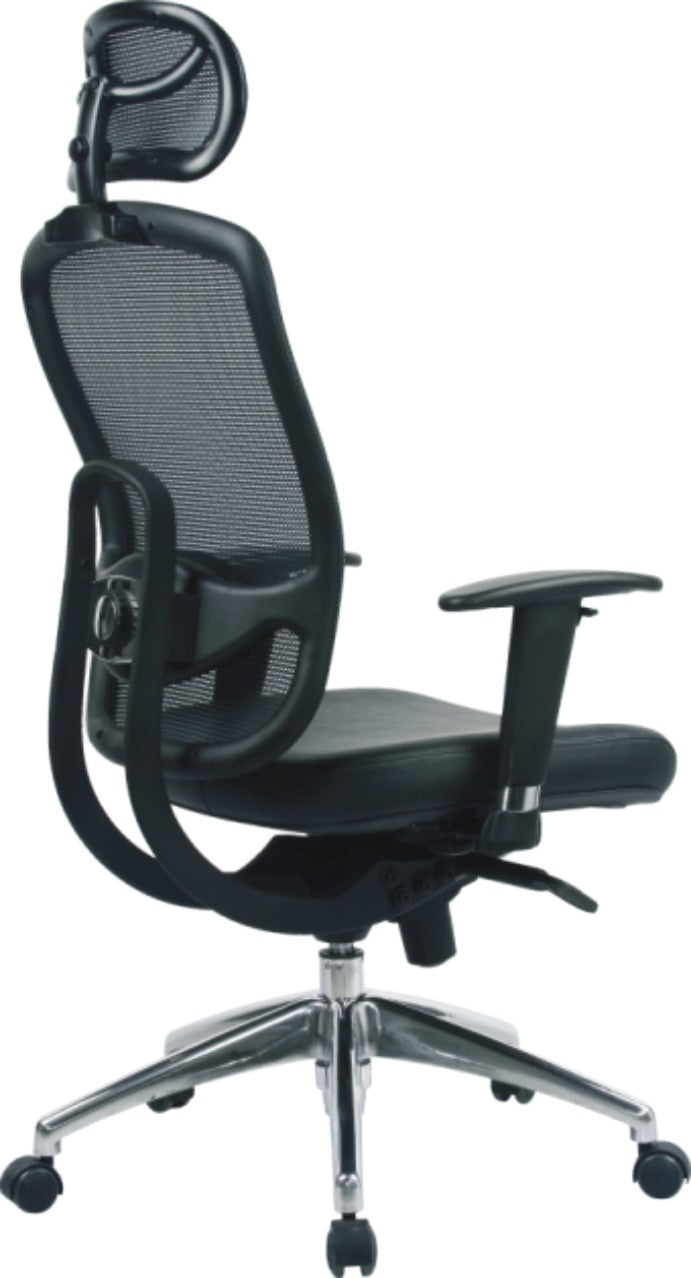 AVANSYS Liberty - High Back Mesh Executive Armchair with Headrest & Chrome Base - Black
