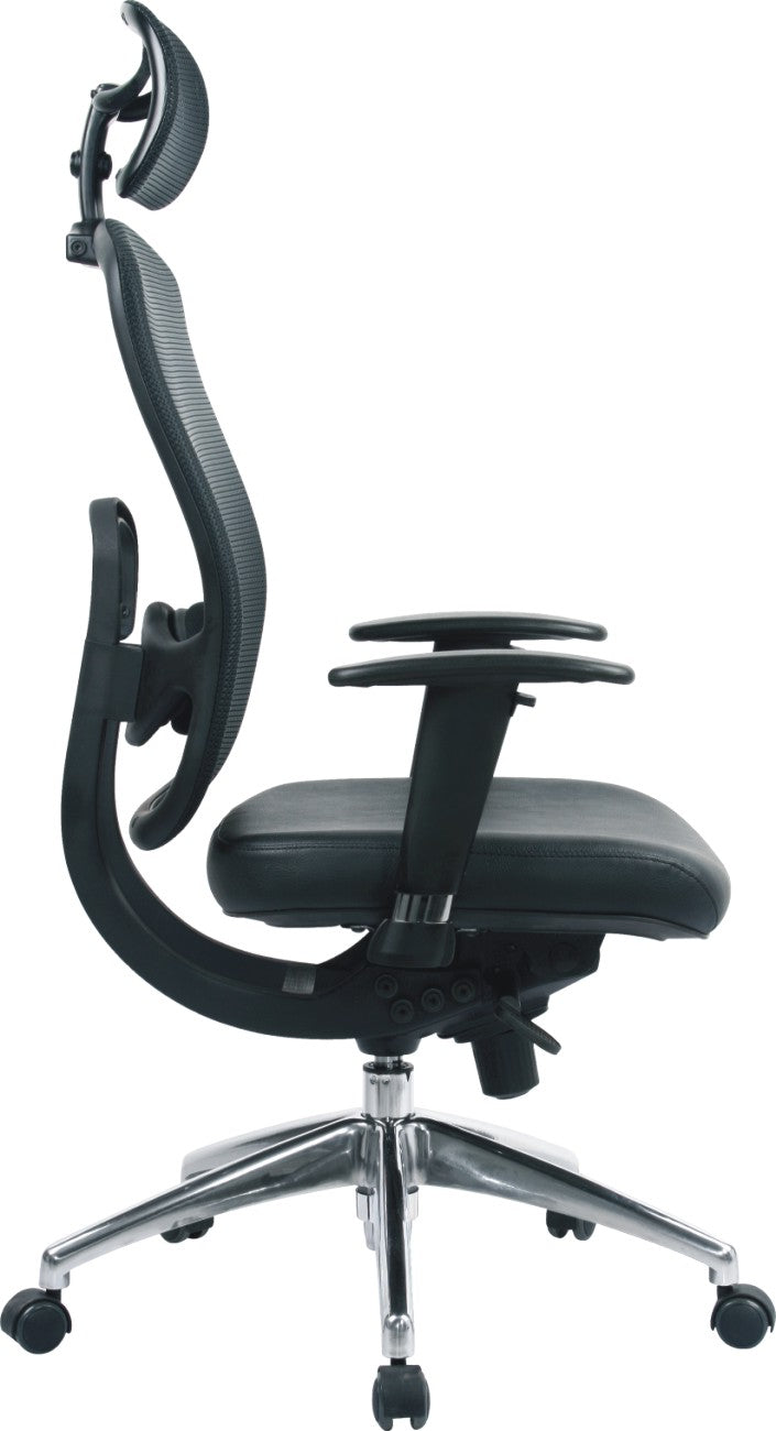 AVANSYS Liberty - High Back Mesh Executive Armchair with Headrest & Chrome Base - Black