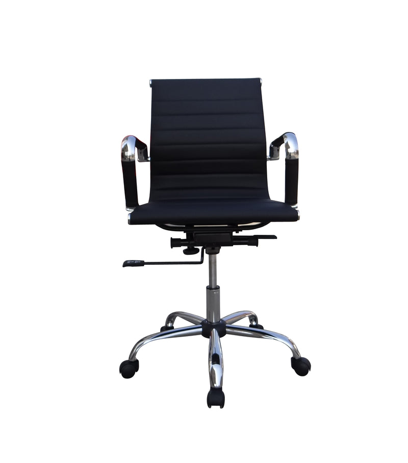 AVANSYS Aura Leather Effect Executive Black Office Chair - Chrome Base