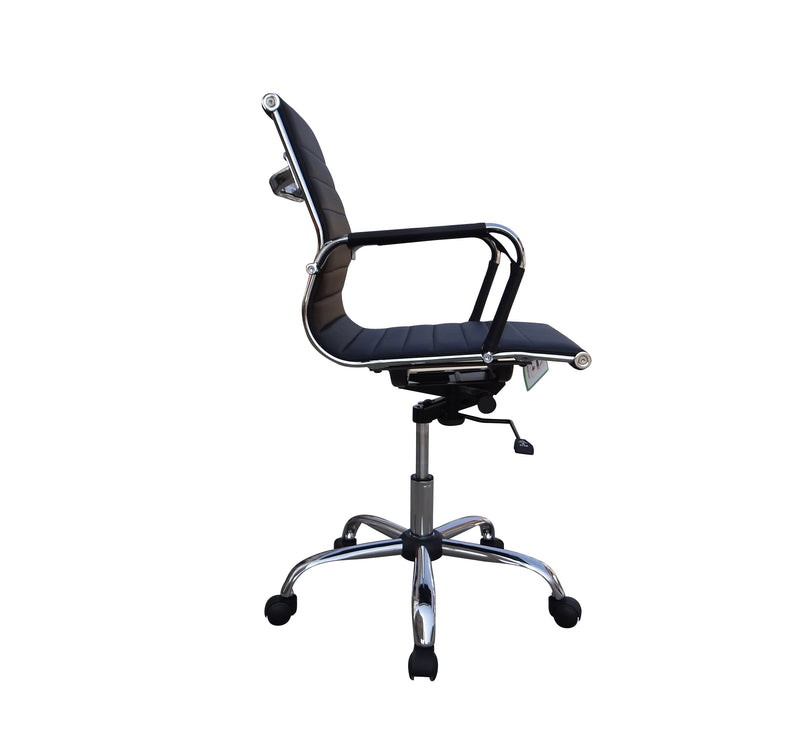 AVANSYS Aura Leather Effect Executive Black Office Chair - Chrome Base