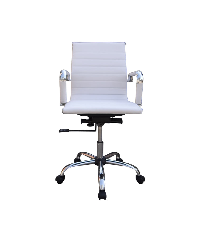 AVANSYS Aura Leather Effect Executive White Office Chair - Chrome Base