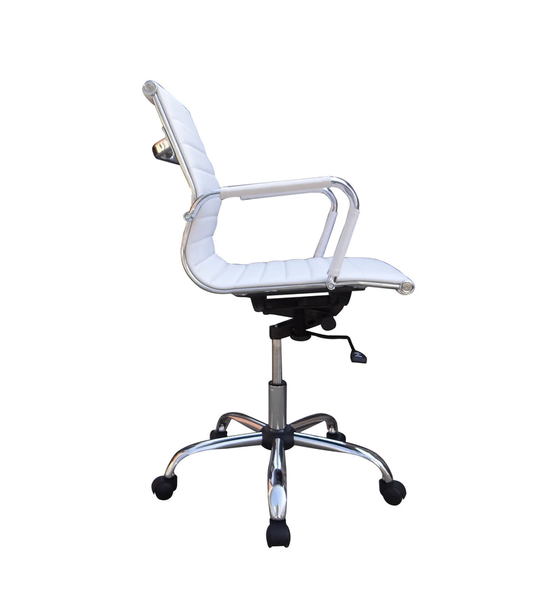 AVANSYS Aura Leather Effect Executive White Office Chair - Chrome Base