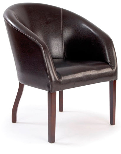 AVANSYS Metro Leather Effect Curved Armchair - Brown