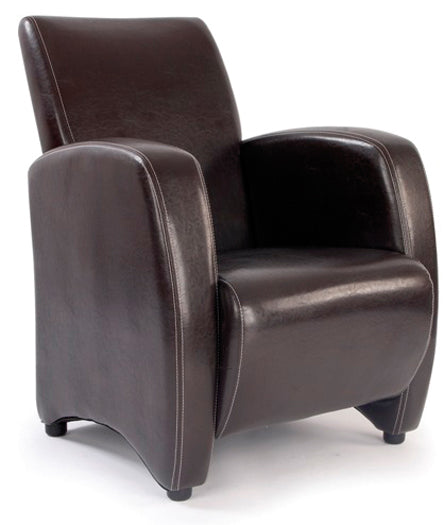 AVANSYS Metro Leather Effect High Back Lounge Armchair - Brown