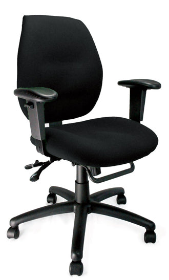 AVANSYS Severn Ergonomic Medium Back Multi-Function Operator Chair with Adjustable Arms - Black