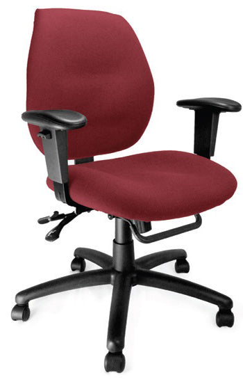 AVANSYS Severn Ergonomic Medium Back Multi-Function Operator Chair with Adjustable Arms - Wine Red