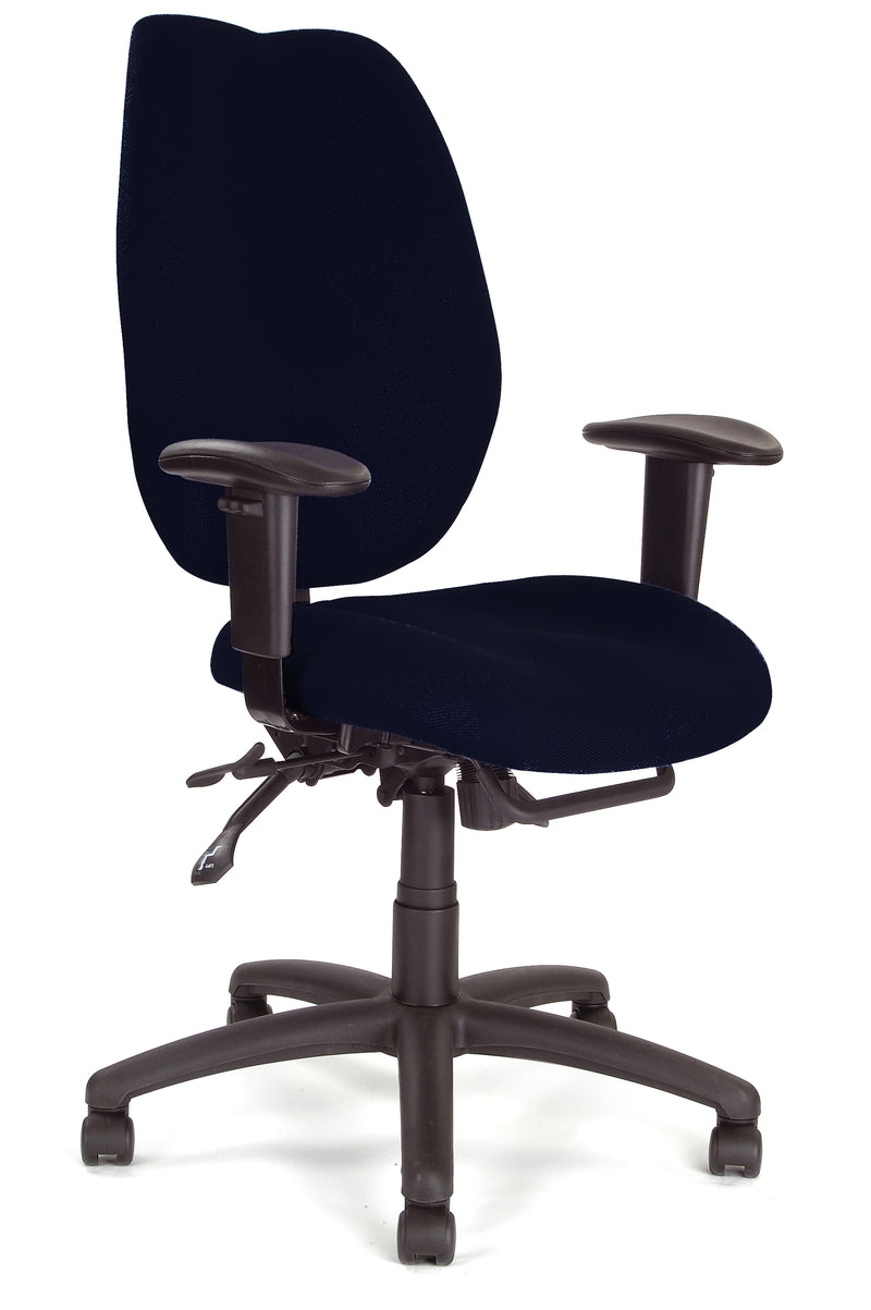 AVANSYS Thames Ergonomic High Back Multi-Function Operator Chair with Adjustable Arms - Black