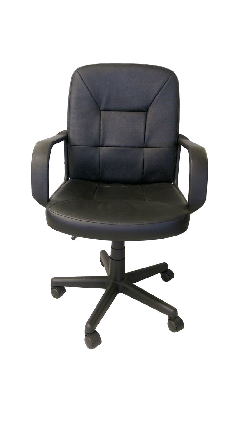 AVANSYS Delph Medium Back Leather Effect Executive Armchair - Black