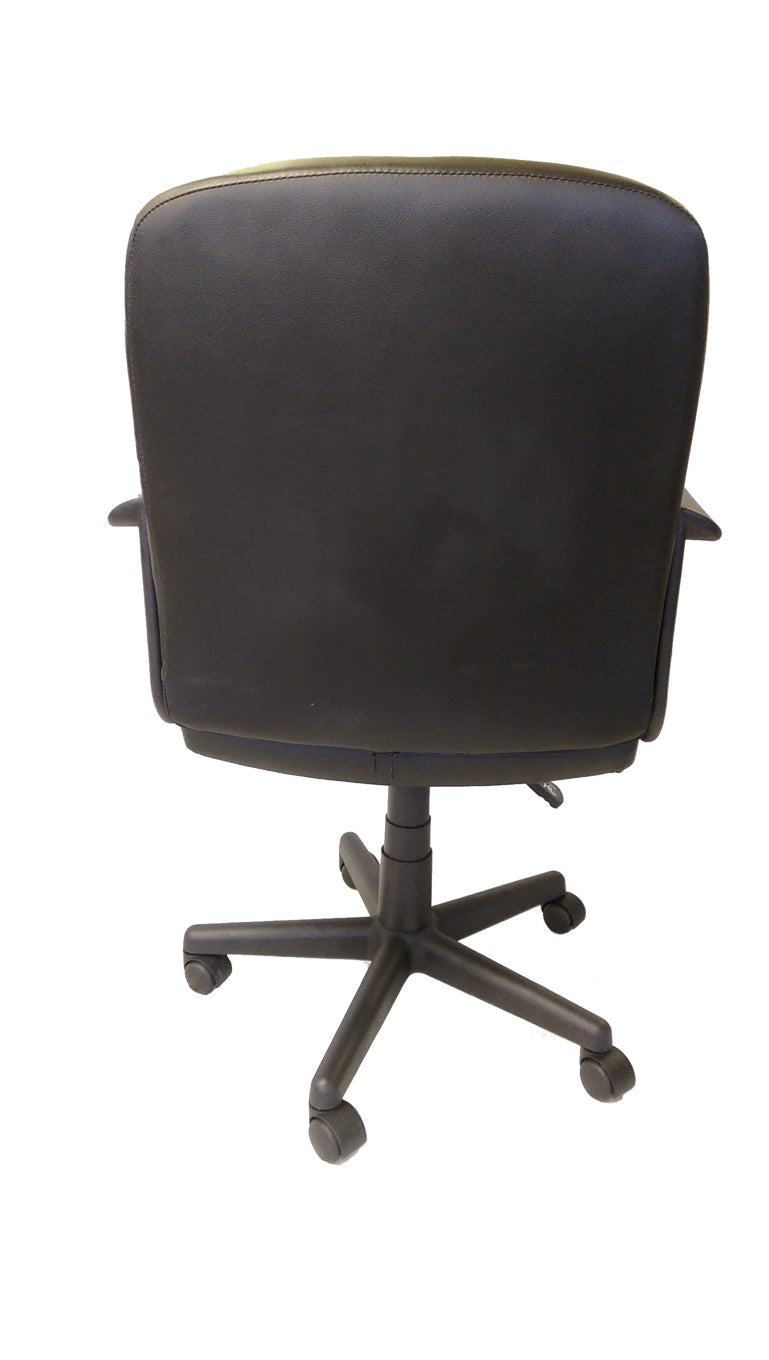 AVANSYS Delph Medium Back Leather Effect Executive Armchair - Black