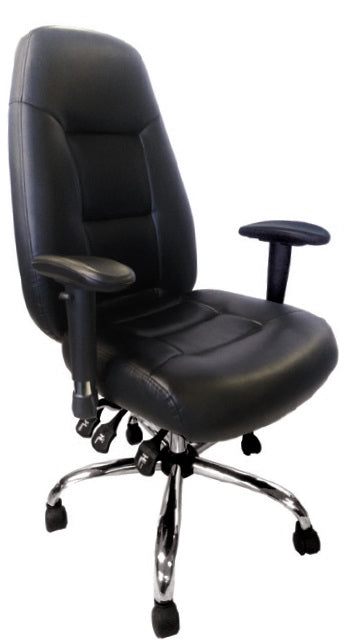 AVANSYS Babylon 24 Hour Operator Chair Leather - Black