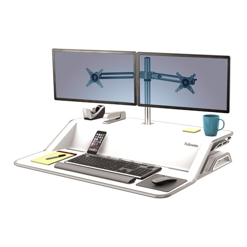 Fellowes Lotus Sit Stand Workstation Dual Monitor Arm Kit