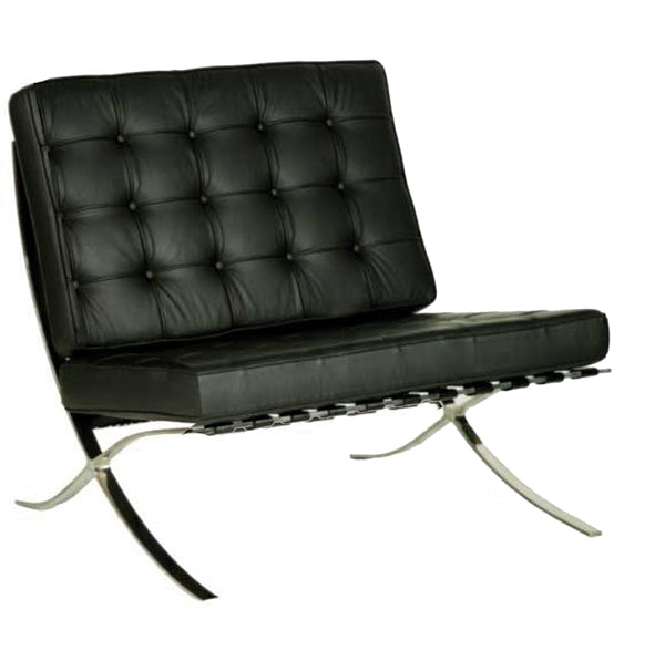 AVANSYS Valencia Leather Faced Single Seat Contemporary Sofa - Black