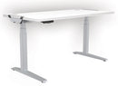 Fellowes Levado Electric Height Adjustable Sit Stand Desk / Standing Desk, 1400mm, SILVER FRAME / WHITE DESKTOP
