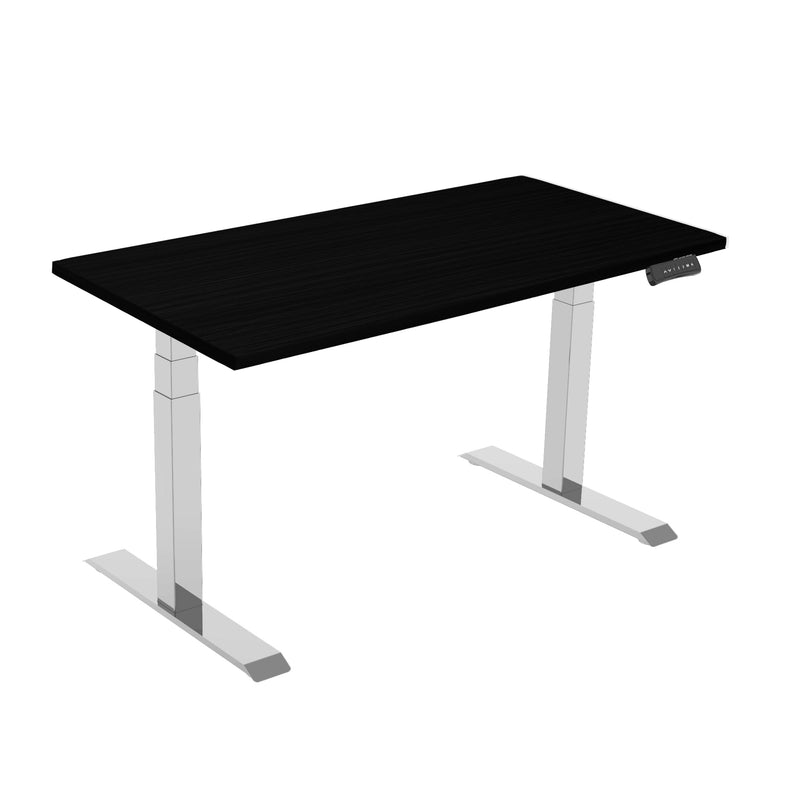 NOVA Vector DUO Electric Height Adjustable Sit Stand / Standing Desk, 1200mm, BLACK with SILVER Frame