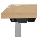 Fellowes Levado Electric Height Adjustable Sit Stand Desk / Standing Desk, 1400mm, SILVER FRAME / MAPLE DESKTOP