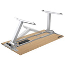Fellowes Levado Electric Height Adjustable Sit Stand Desk / Standing Desk, 1400mm, SILVER FRAME / MAPLE DESKTOP
