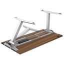 Fellowes Levado Electric Height Adjustable Sit Stand Desk / Standing Desk, 1800mm, SILVER FRAME / WALNUT DESKTOP