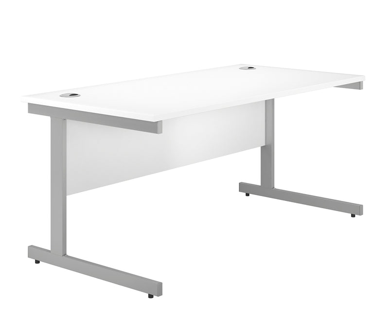 IKONIK Cantilever Rectangular Desk, 1200mm, WHITE