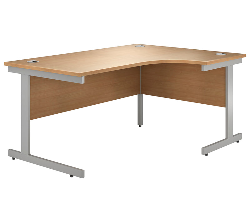 IKONIK Cantilever Radial Desk, Right-Hand, 1600mm, BEECH