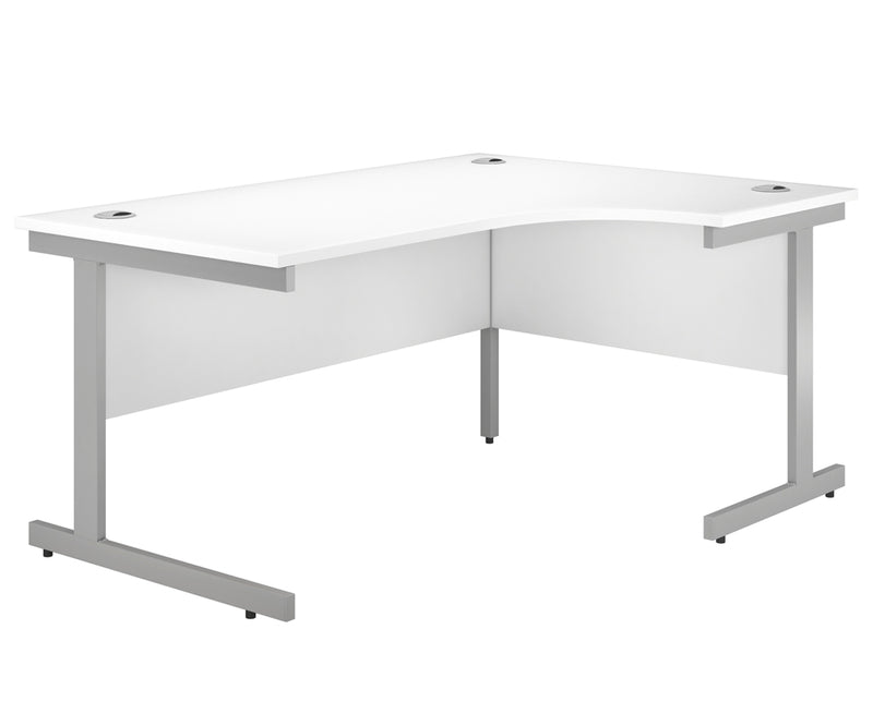 IKONIK Cantilever Radial Desk, Right-Hand, 1600mm, WHITE