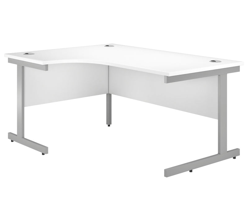 IKONIK Cantilever Radial Desk, Left-Hand, 1600mm, WHITE