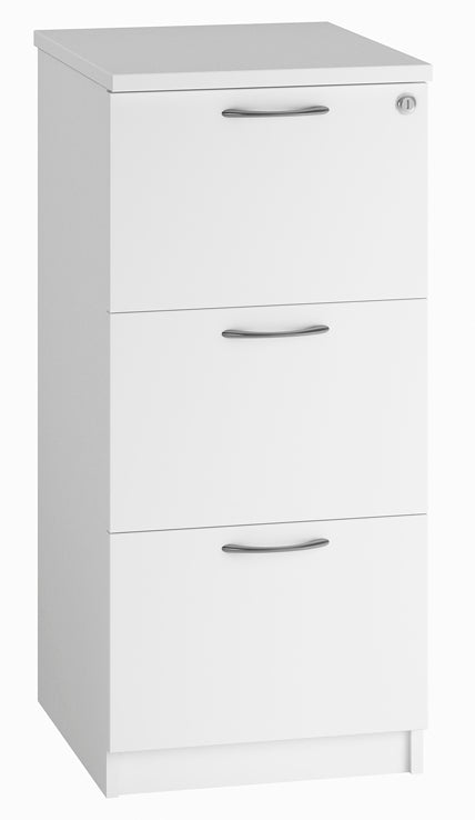 IKONIK 3-Drawer Wooden Filing Cabinet, WHITE
