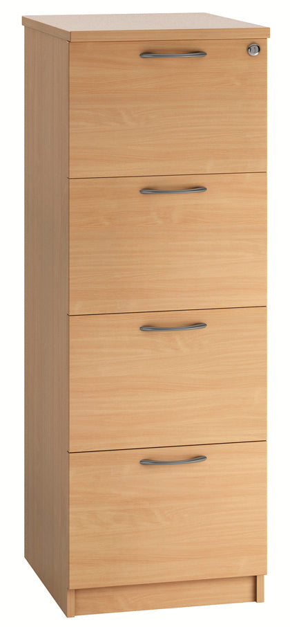 IKONIK 4-Drawer Wooden Filing Cabinet, BEECH