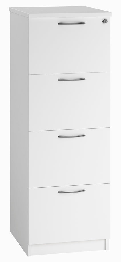 IKONIK 4-Drawer Wooden Filing Cabinet, WHITE
