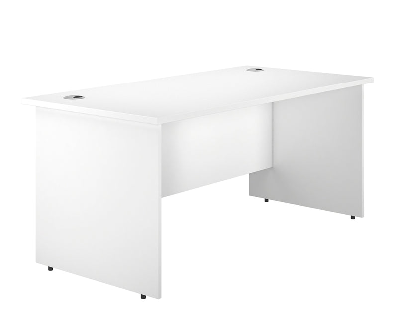 IKONIK Panel End Rectangular Desk, 1800mm, WHITE