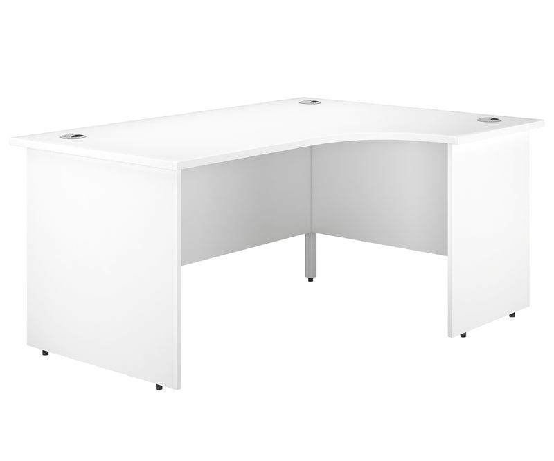 IKONIK Panel End Radial Desk, Right-Hand, 1600mm, WHITE