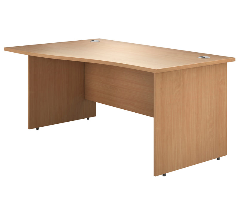 IKONIK Panel End Wave Desk, Left-Hand, 1400mm, BEECH