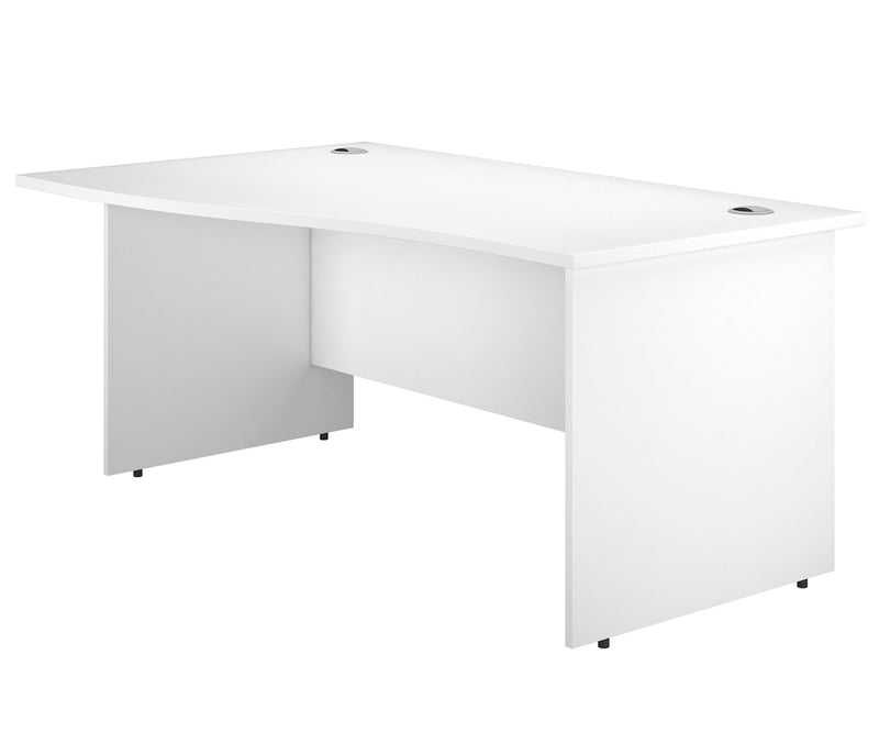 IKONIK Panel End Wave Desk, Left-Hand, 1400mm, WHITE