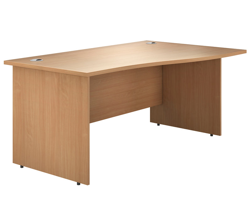 IKONIK Panel End Wave Desk, Right-Hand, 1400mm, BEECH