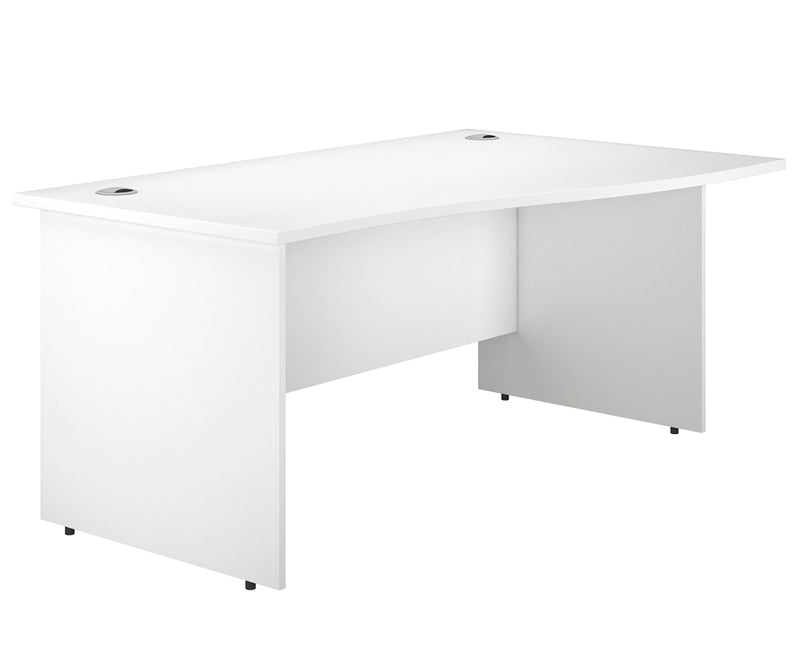 IKONIK Panel End Wave Desk, Right-Hand, 1600mm, WHITE