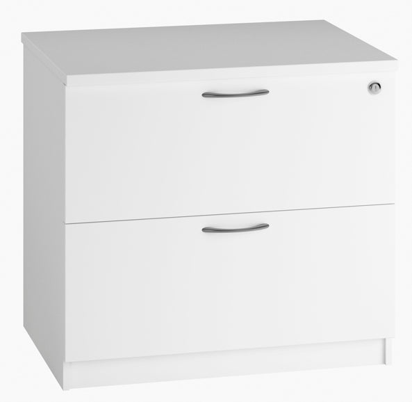 IKONIK 2-Drawer Wooden Side-Filing Cabinet, WHITE