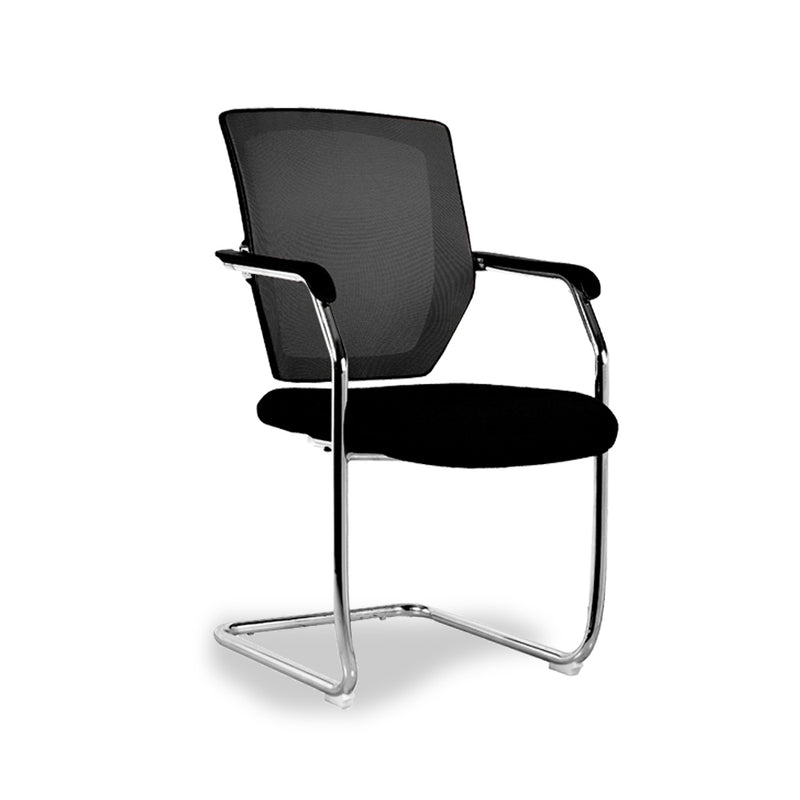 AVANSYS Delta-C Cantilever Framed Meeting/Visitors Armchair with Sculptured Mesh Back - Black