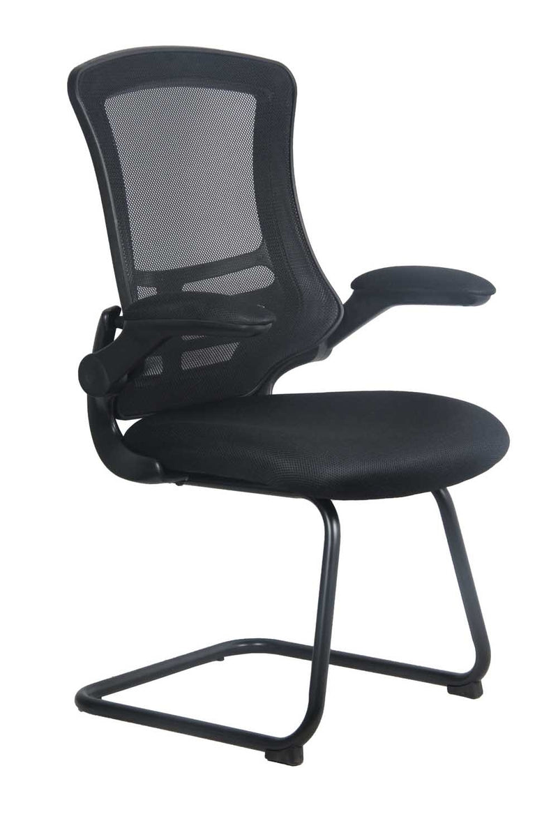 AVANSYS Welkom-C Cantilever Framed Meeting/Visitors Mesh Back Chair with Black Frame - Black