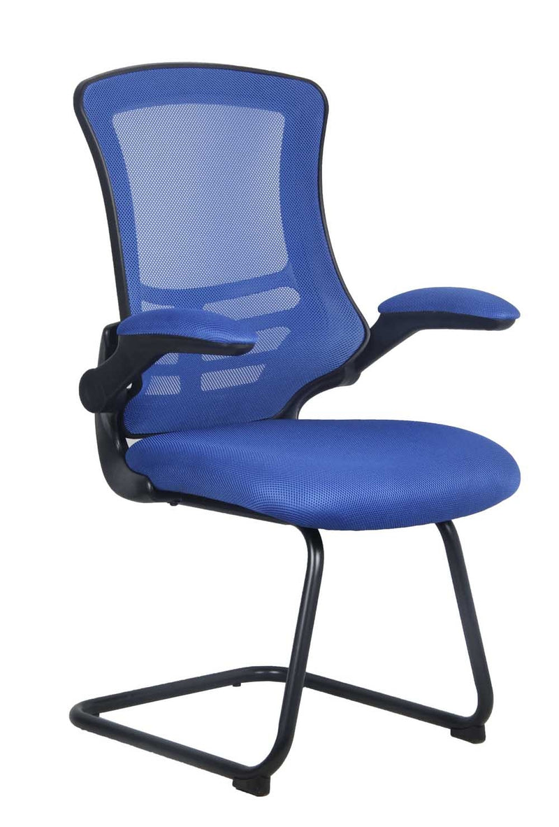 AVANSYS Welkom-C Cantilever Framed Meeting/Visitors Mesh Back Chair with Black Frame - Blue