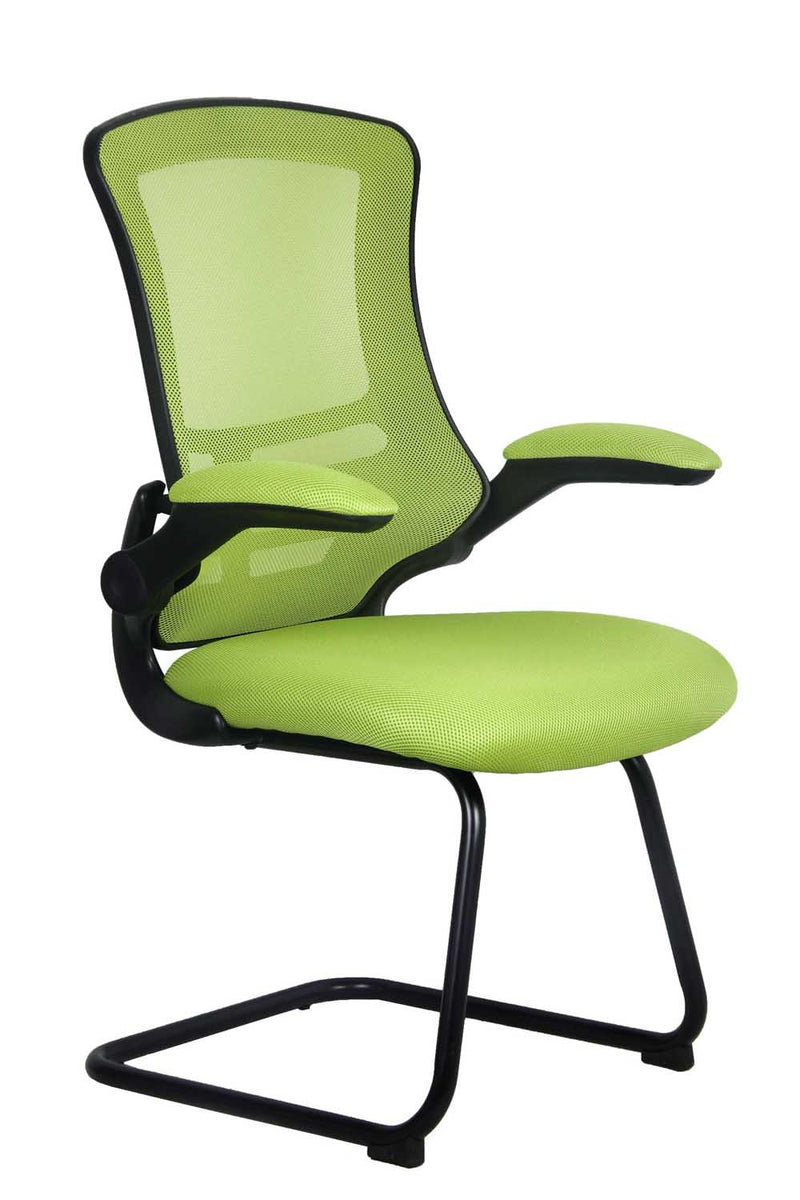 AVANSYS Welkom-C Cantilever Framed Meeting/Visitors Mesh Back Chair with Black Frame - Green