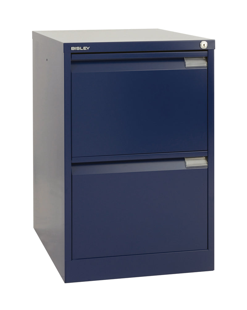 Bisley BS2E High Quality 2-Drawer Filing Cabinet, OXFORD BLUE - 10 Year Guarantee