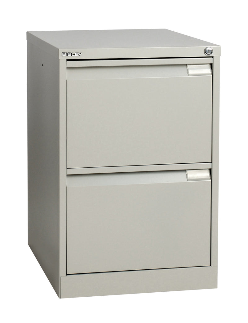 Bisley BS2E High Quality 2-Drawer Filing Cabinet, GOOSE GREY - 10 Year Guarantee