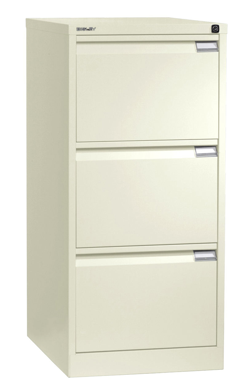 Bisley BS3E High Quality 3-Drawer Filing Cabinet, CHALK WHITE - 10 Year Guarantee
