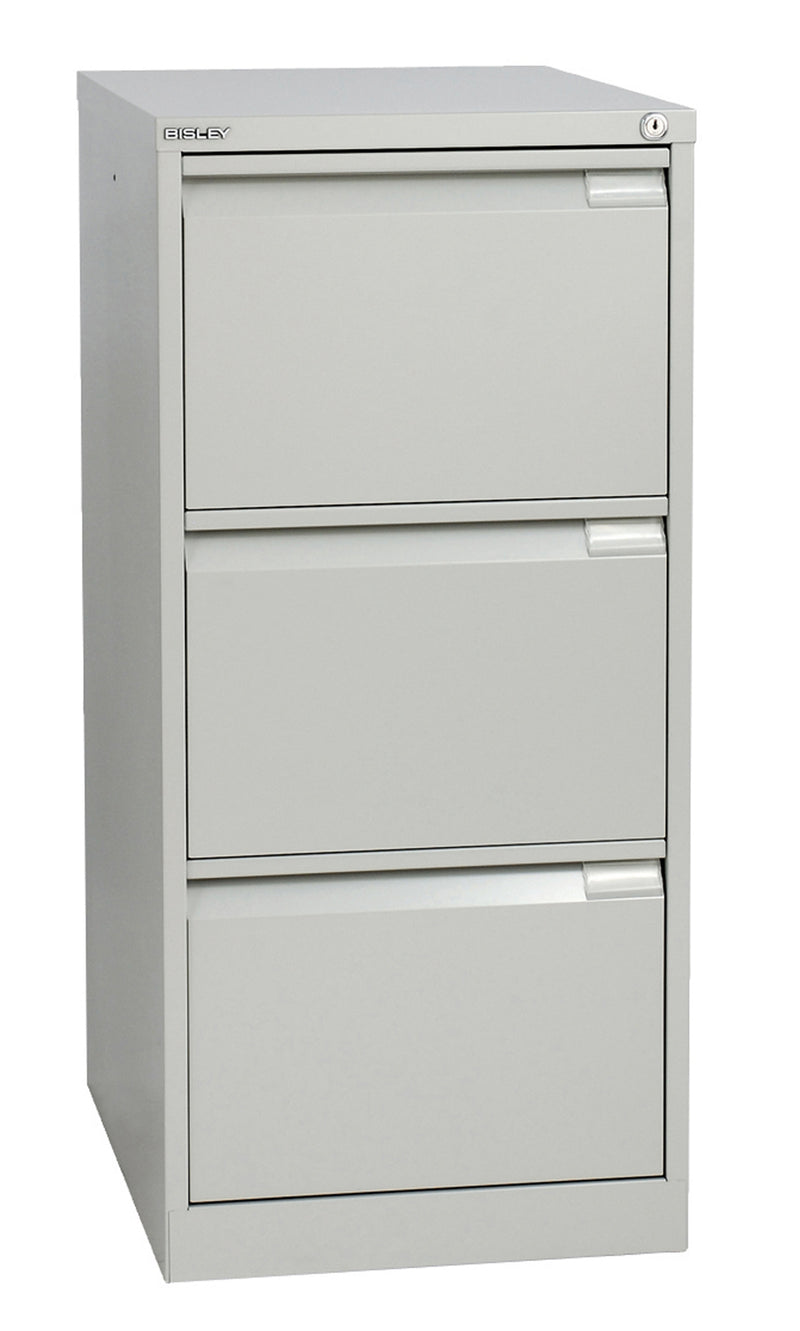 Bisley BS3E High Quality 3-Drawer Filing Cabinet, GOOSE GREY - 10 Year Guarantee
