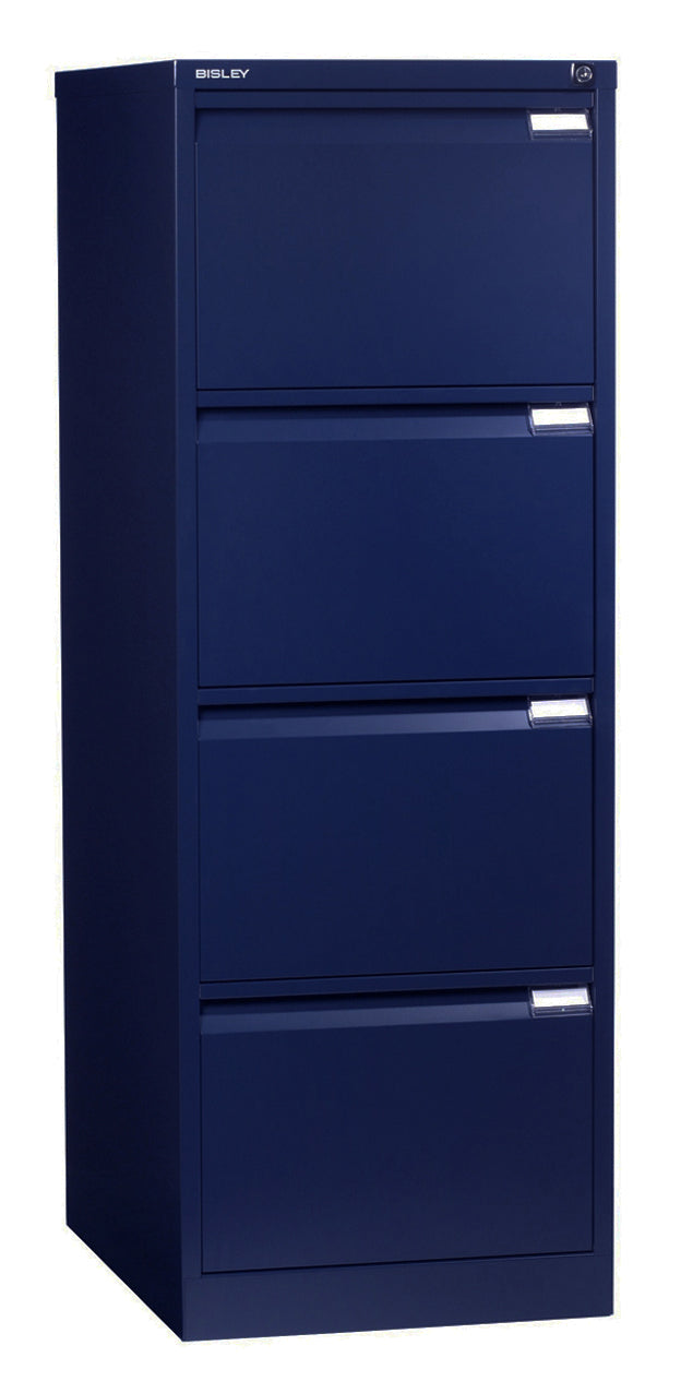 Bisley BS4E High Quality 4-Drawer Filing Cabinet, OXFORD BLUE - 10 Year Guarantee