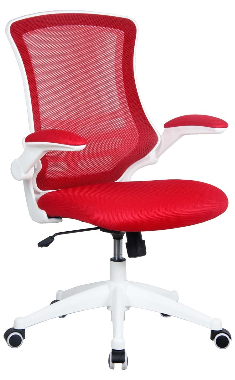 AVANSYS Kerve Medium Back Designer Mesh Chair - Red & White