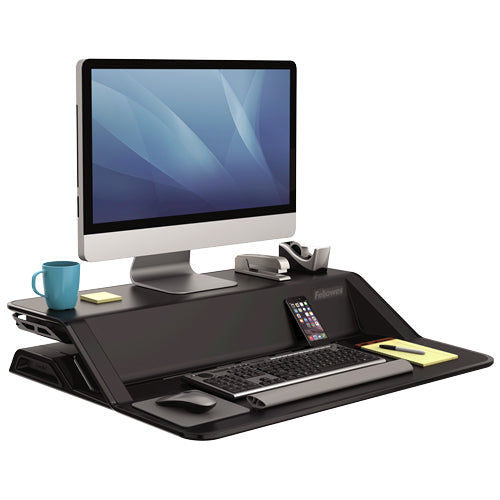 Fellowes Lotus™ Sit-Stand Workstation / Desk Convertor - Black