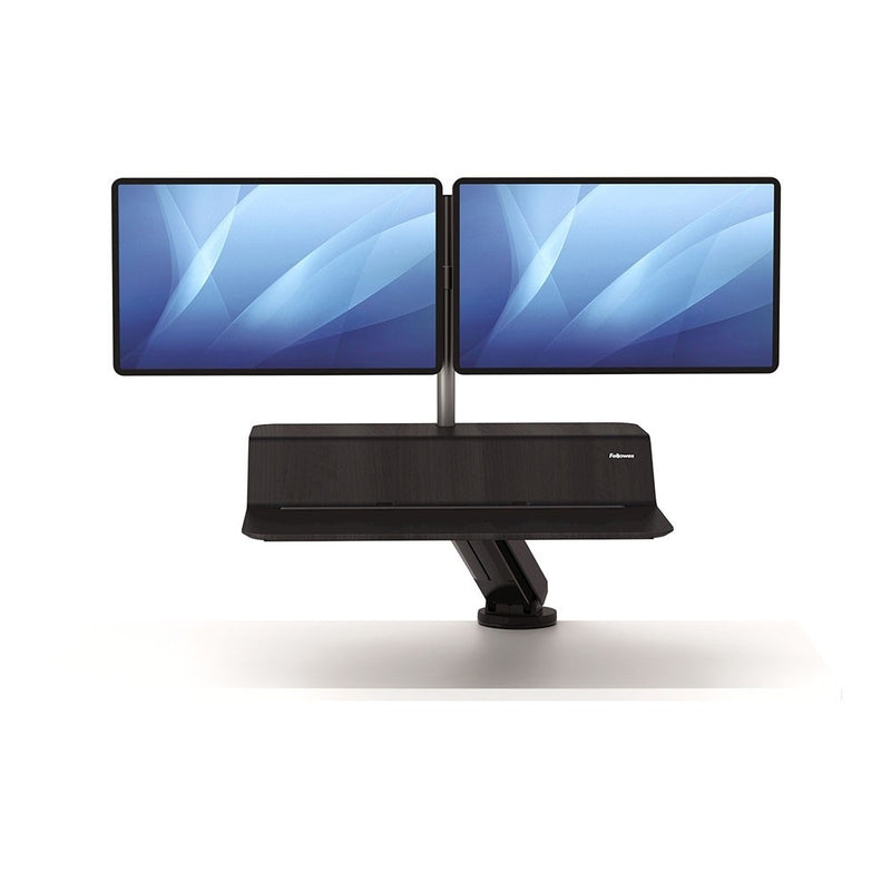 Fellowes Lotus™ RT Sit-Stand Workstation / Desk Convertor - Dual - Black