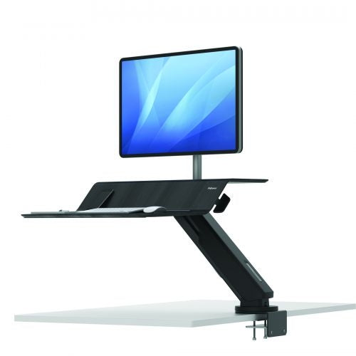 Fellowes Lotus™ RT Sit-Stand Workstation / Desk Convertor - Single - Black
