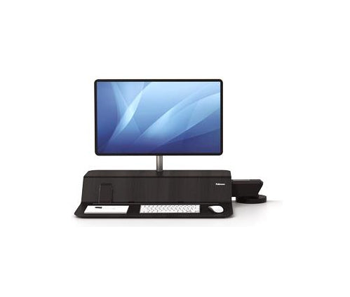 Fellowes Lotus™ RT Sit-Stand Workstation / Desk Convertor - Single - Black